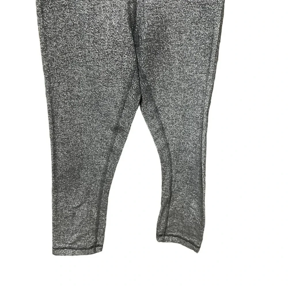 Lululemon Wunder Under Crop‎ Herringbone Black / Black Size 4